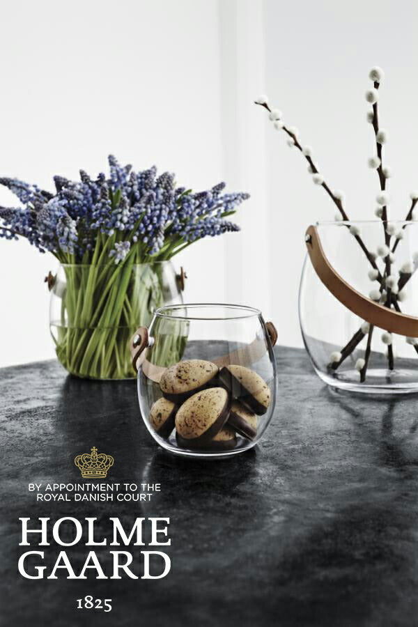 HOLMEGAARD ホルムガード DESIGN WITH LIGHT Pot with leather handle clear デザインウィズライト ガラス ポット H10cm (S)