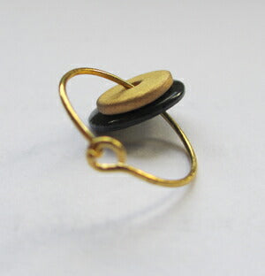 Scherning シェアニング GOLD ゴールド <リングピアスダブル> ブラックxゴールド